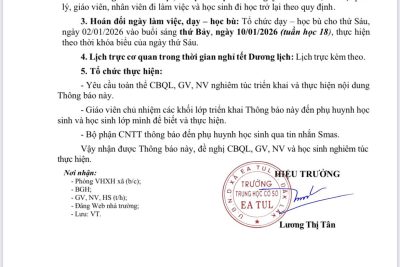 Thông báo nghỉ Tết dương lịch